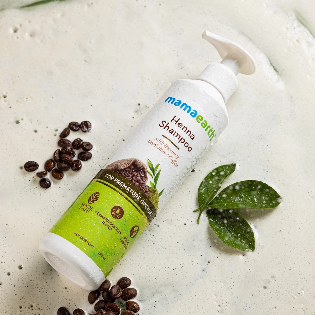 Henna Shampoo with Henna and Deep Roast Coffee for Premature Greying, 250 ml-2.webp